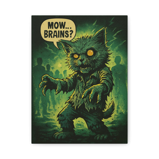 Zombie Mow Mow – Undead Cat Canvas
