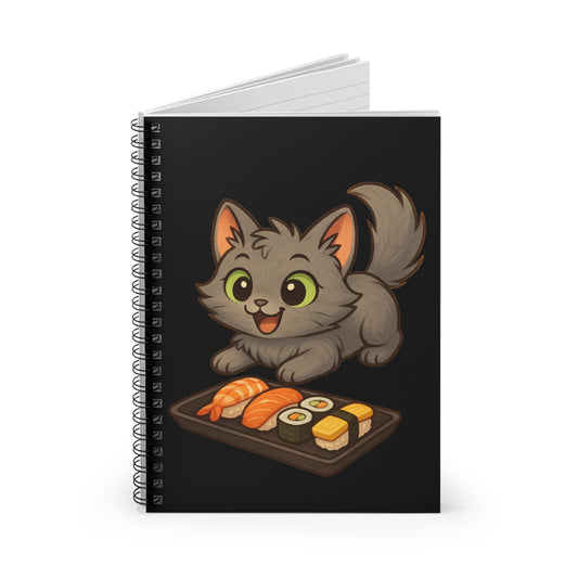 Mow Mow Sushi Spiral Notebook