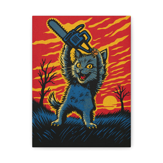 Mow Mow Massacre – Horror Cat Canvas