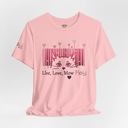 Valentine T-shirt- Live, Love, Mow Mow