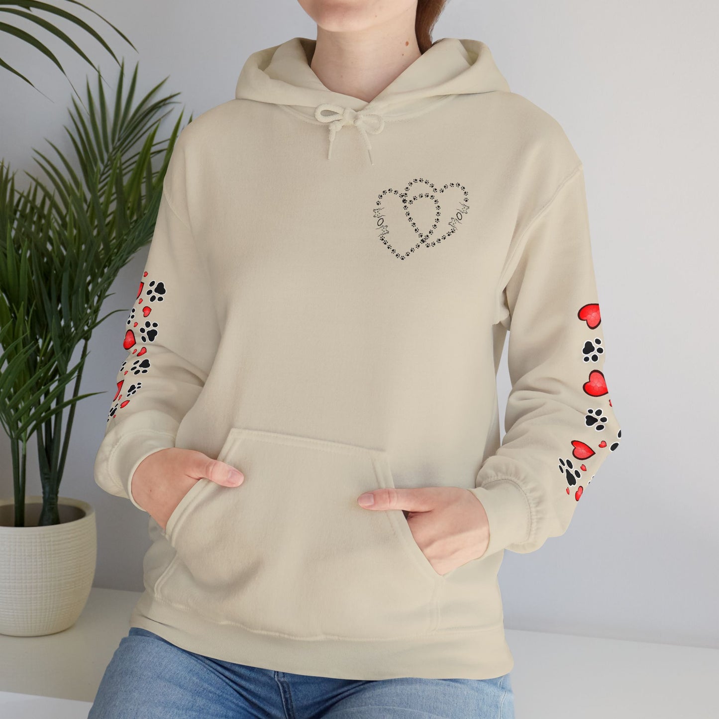 Valentine Hoodie- Paws & Hearts Mow Mow