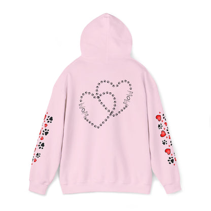 Valentine Hoodie- Paws & Hearts Mow Mow