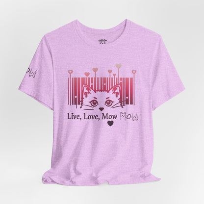 Valentine T-shirt- Live, Love, Mow Mow
