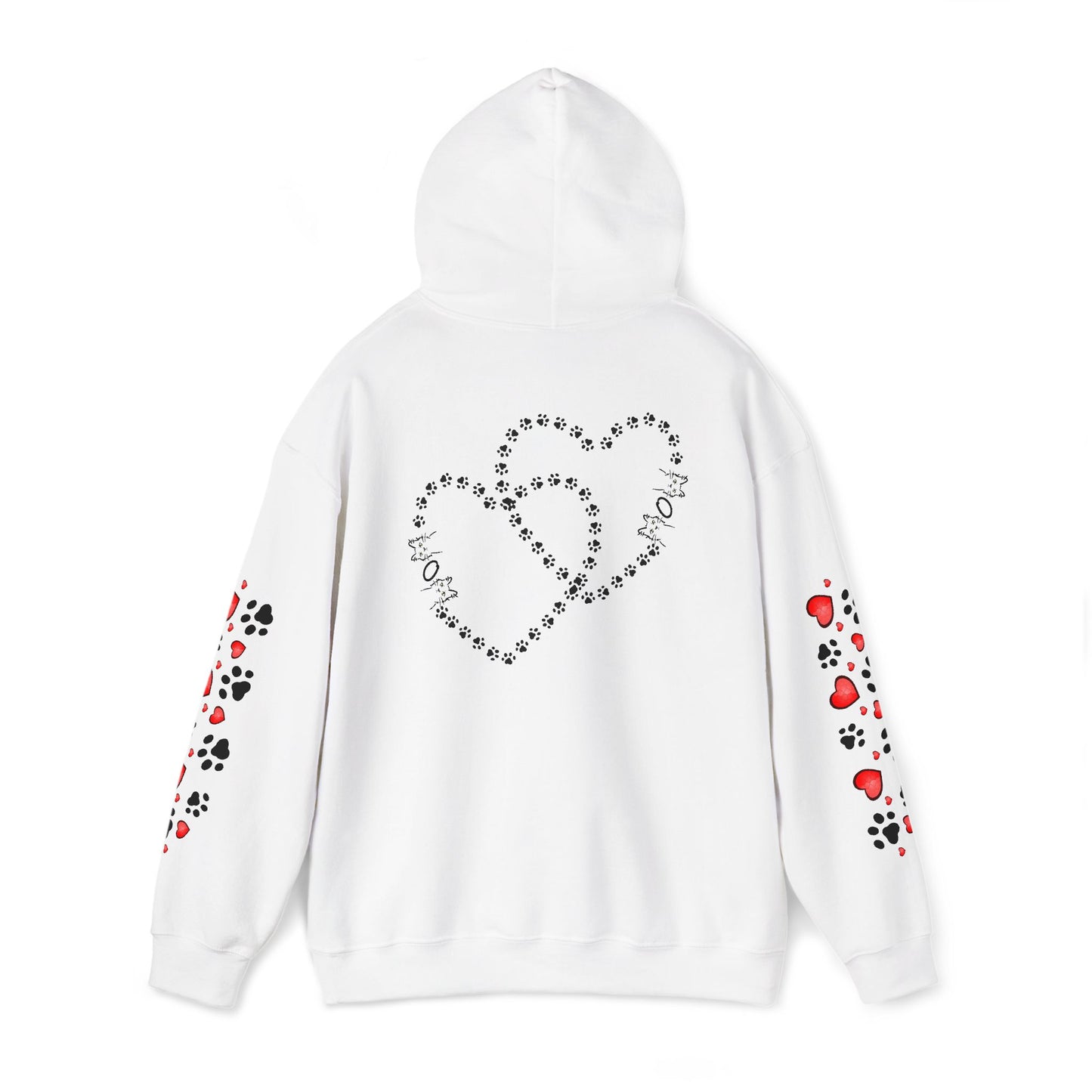 Valentine Hoodie- Paws & Hearts Mow Mow