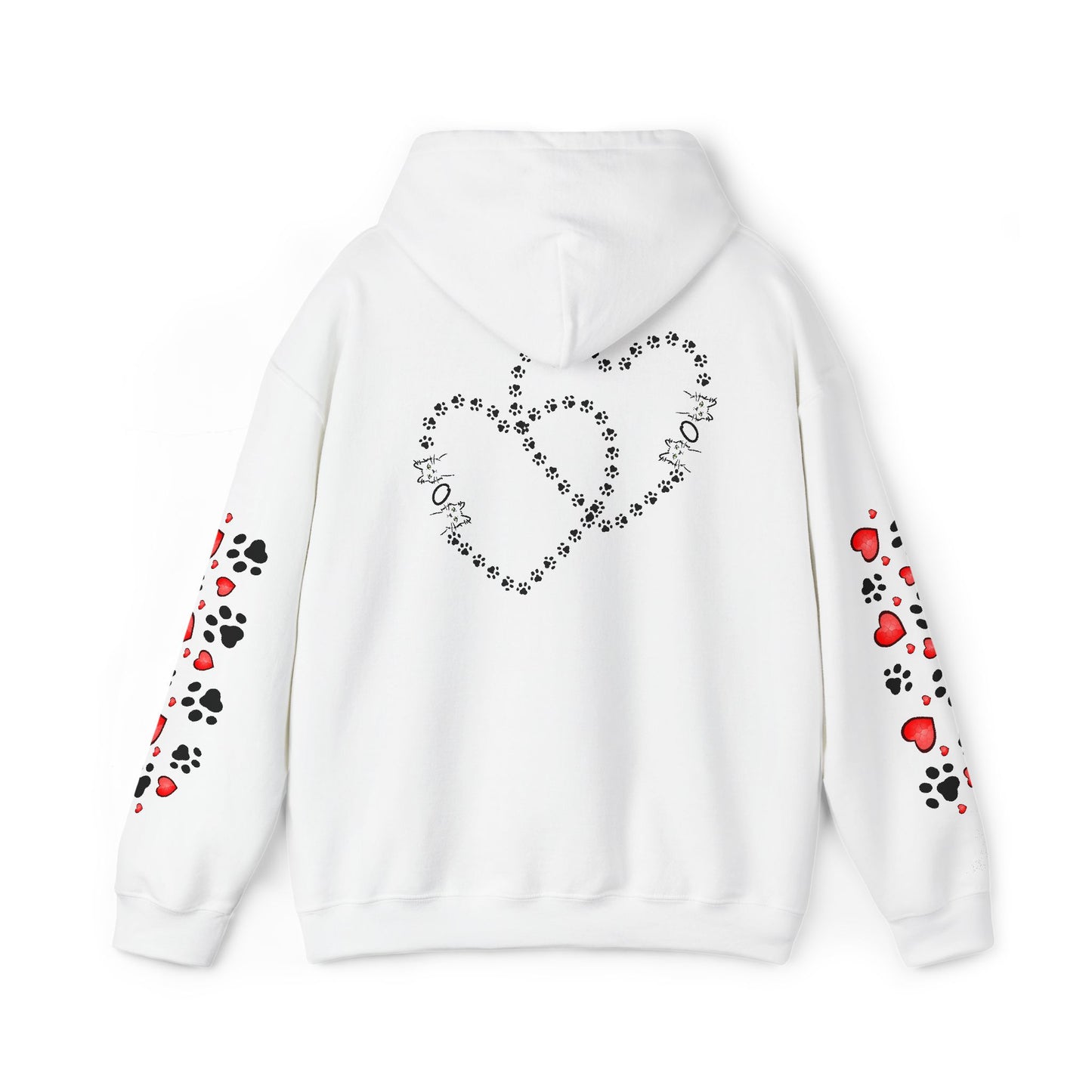 Valentine Hoodie- Paws & Hearts Mow Mow