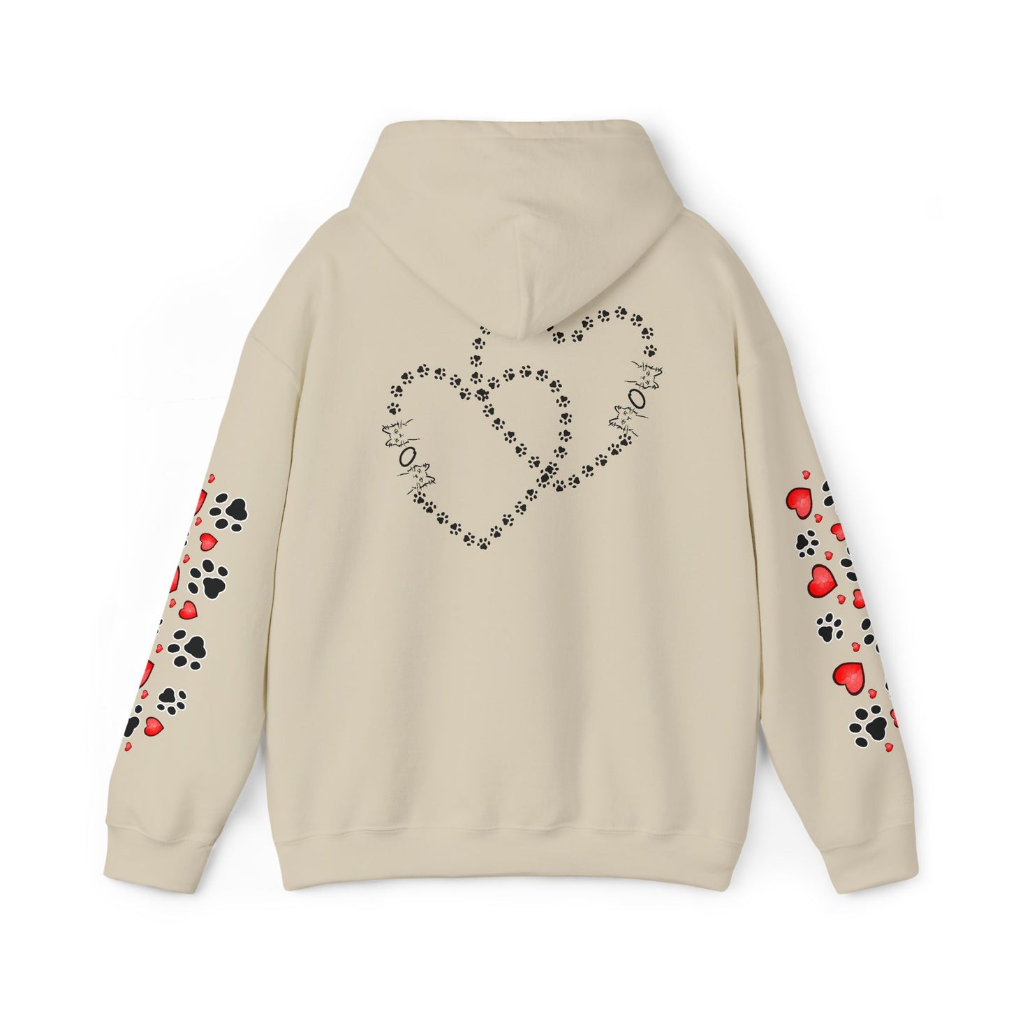 Valentine Hoodie- Paws & Hearts Mow Mow