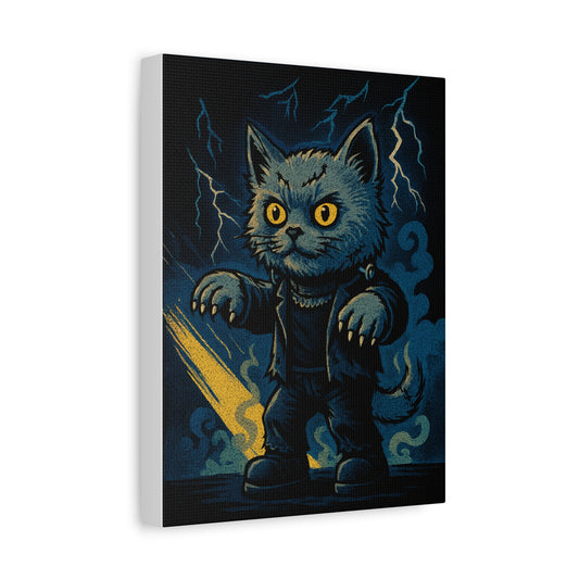 Franken Mow Mow – Monster Cat Canvas
