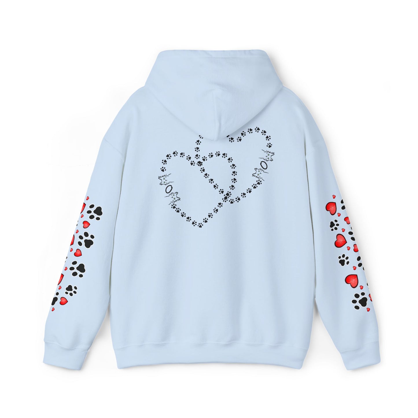 Valentine Hoodie- Paws & Hearts Mow Mow