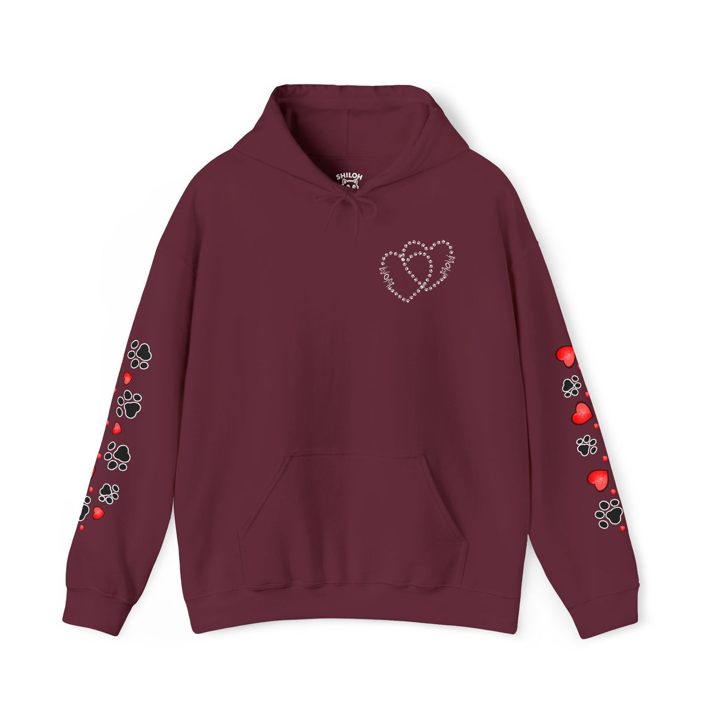 Valentine Hoodie- Paws & Hearts Mow Mow