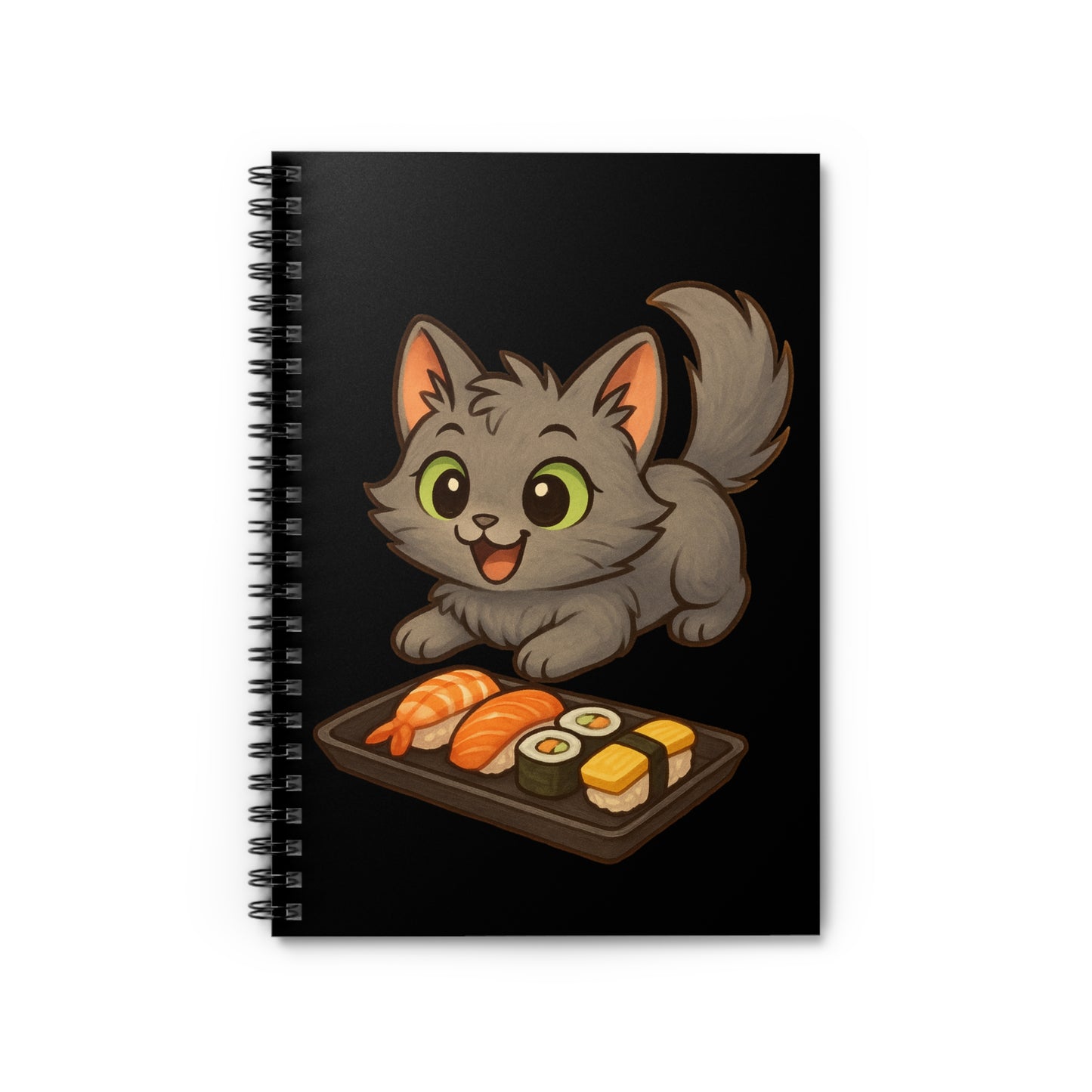 Mow Mow Sushi Spiral Notebook