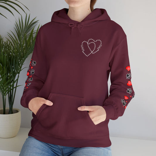 Valentine Hoodie- Paws & Hearts Mow Mow