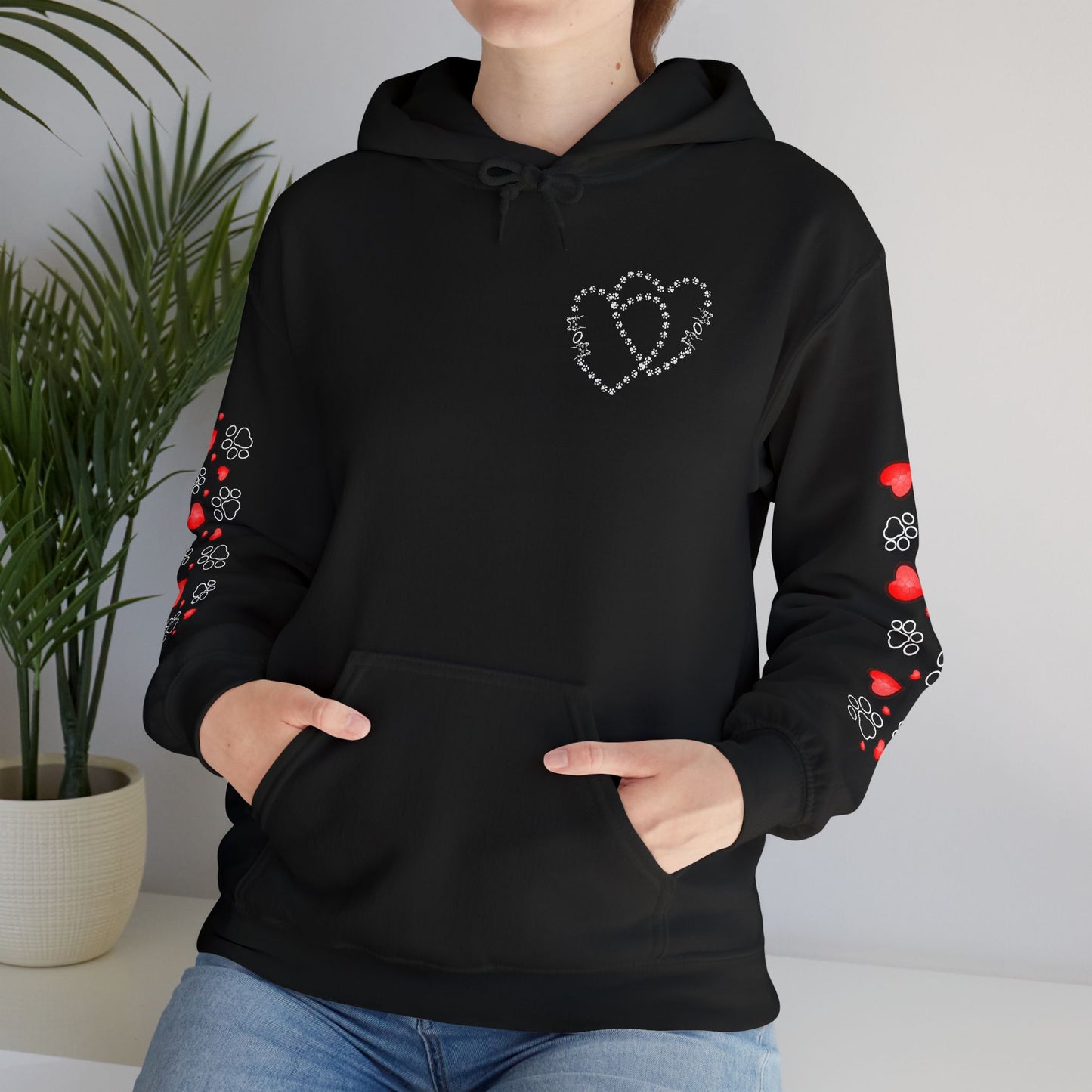 Valentine Hoodie- Paws & Hearts Mow Mow