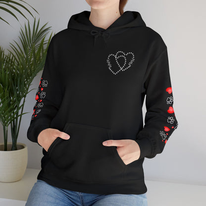 Valentine Hoodie- Paws & Hearts Mow Mow