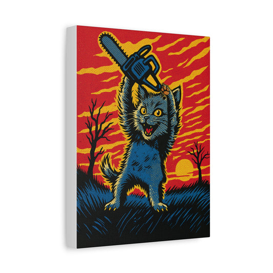 Mow Mow Massacre  – Horror Cat Canvas