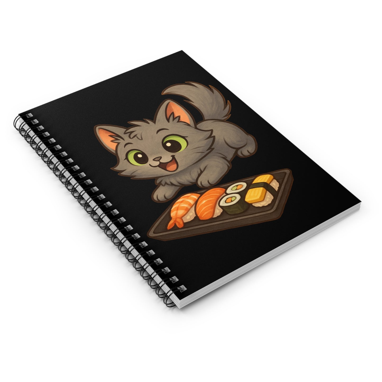 Mow Mow Sushi Spiral Notebook